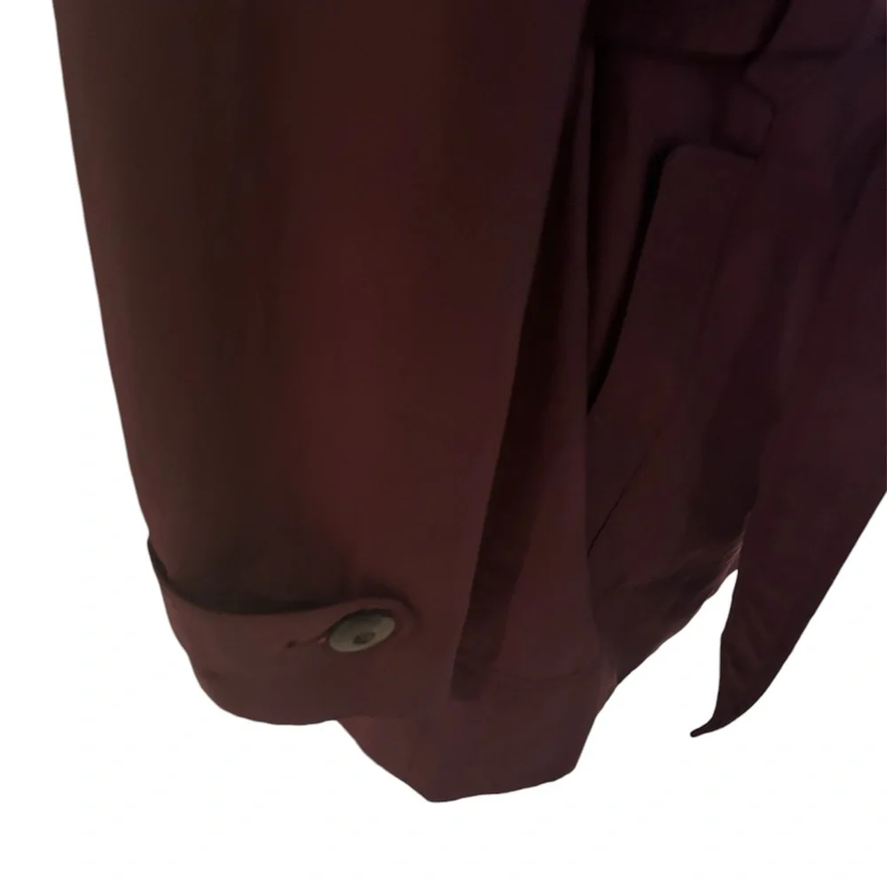 Jones NY burgundy double breasted trench coat Size L - Picture 3 of 6